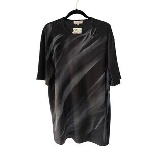 Ross Graison Mens Oversized Abstract Top Size XXL Black Ribbed Italy‎ Editorial